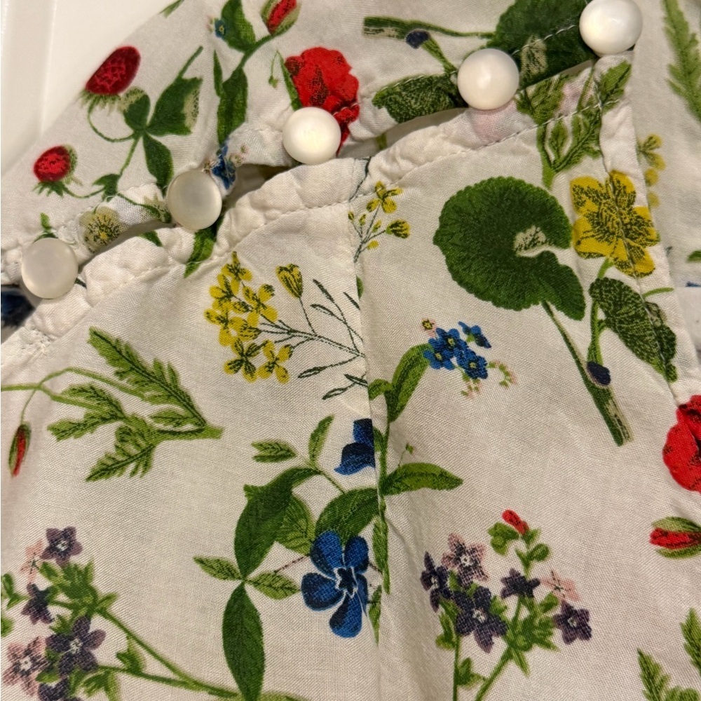 Anthropologie Maeve Fluttered Maya Strawberries Roses Floral Blouse - Picture 6 of 9